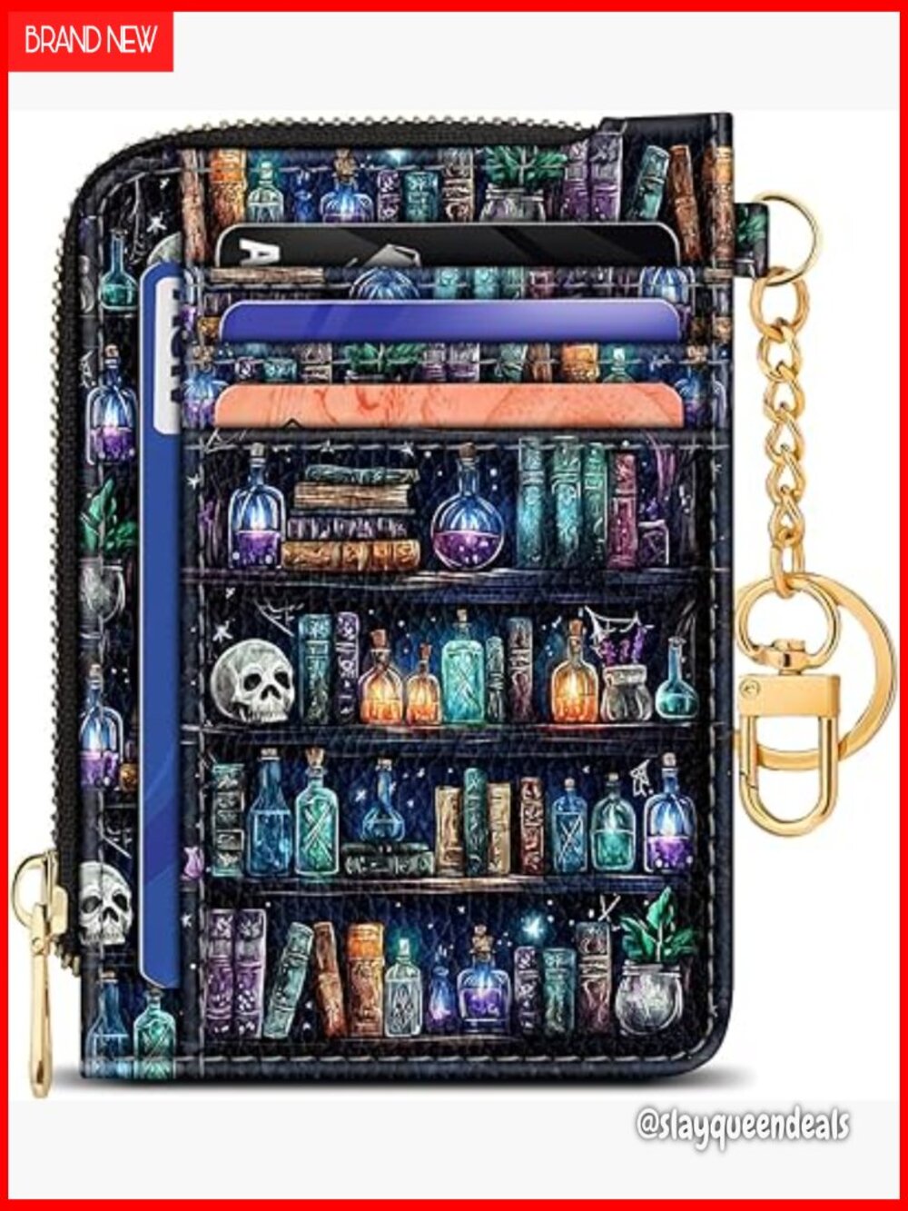 Slim RFID Blocking Wallet with Zipper Coin Purse and ID Window